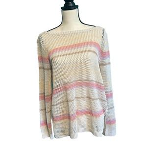 Chico's Multicolor Striped Crew Neck Sweater